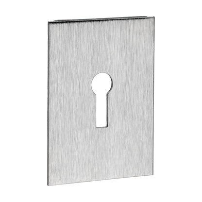 TIMCO Lock Profile Self-Adhesive Escutcheon - Oblong - Satin Stainless Steel - 65 x 47mm - Image