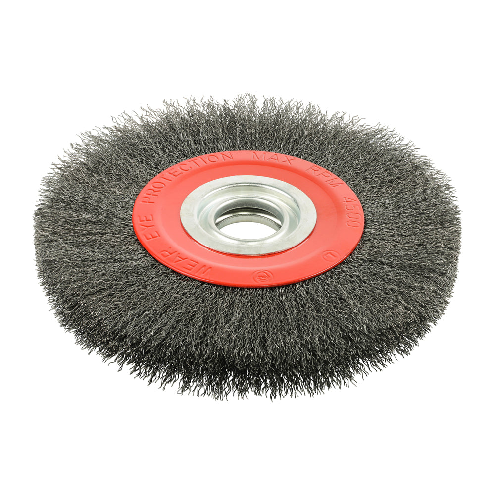 TIMCO Wheel Brush with Plastic Reducer Set Crimped Steel Wire - 200mm - Image