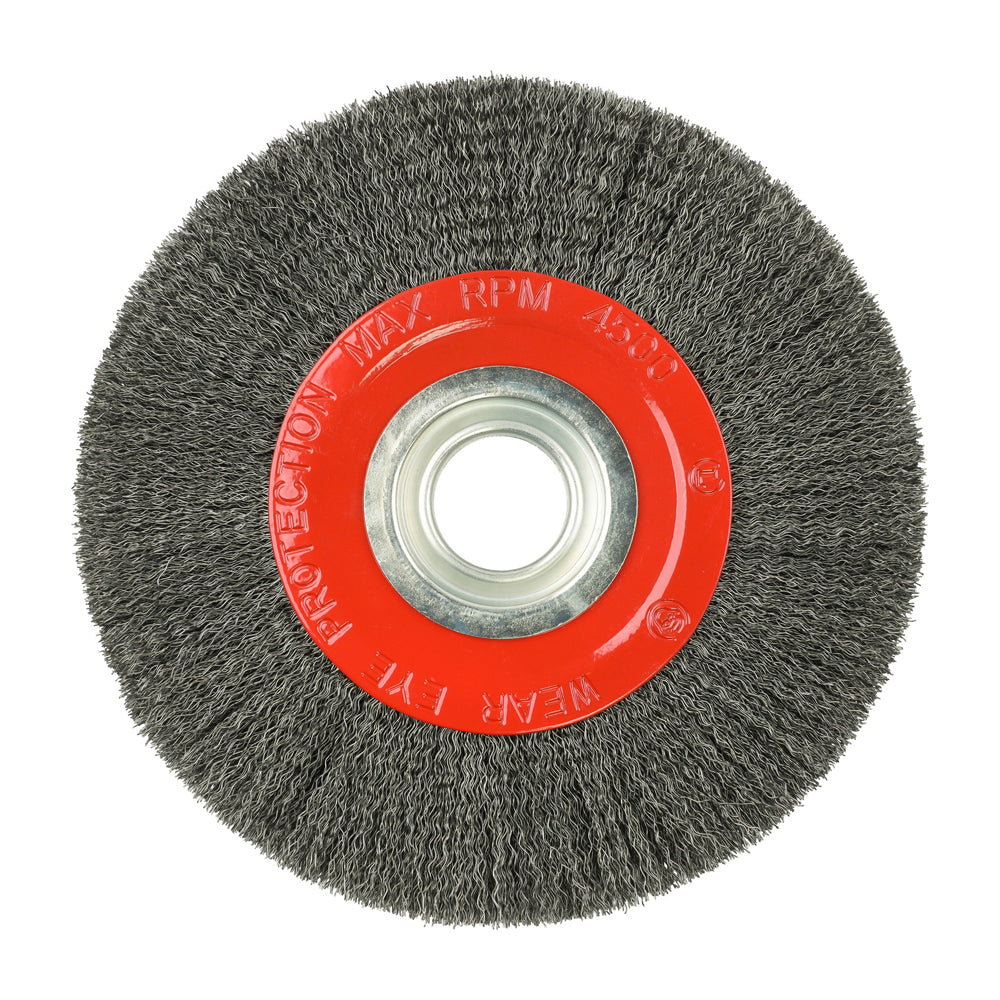 TIMCO Wheel Brush with Plastic Reducer Set Crimped Steel Wire - 200mm - Image