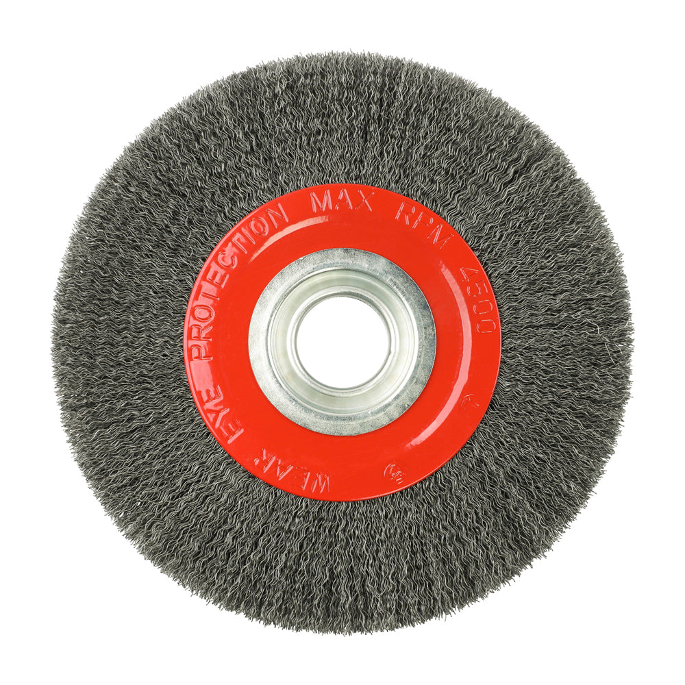 TIMCO Wheel Brush with Plastic Reducer Set Crimped Steel Wire - 200mm - Image