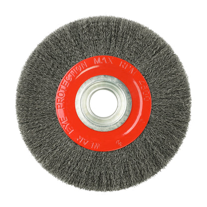 TIMCO Wheel Brush with Plastic Reducer Set Crimped Steel Wire - 200mm - Image