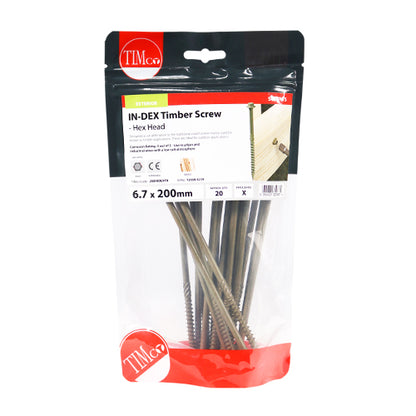 TIMCO Timber Screws Hex Flange Head Exterior Green - 6.7 x 200 - Image