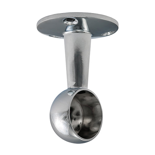 TIMCO End Bracket For Round Tube Polished Chrome - 25mm - Image
