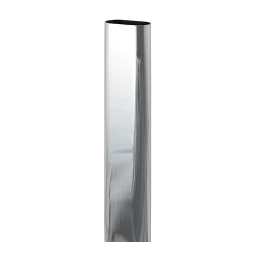 TIMCO Wardrobe Rail Oval Polished Chrome - 30 x 15 x 2500 - Image