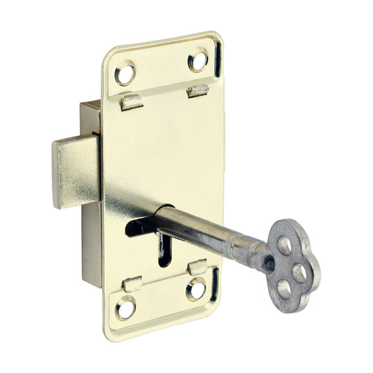 TIMCO Small Cupboard Lock - Electro Brass - 64 x 32mm - Image