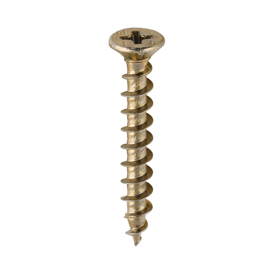 TIMCO Window Fabrication Screws Countersunk with Ribs PH Single Thread Gimlet Point Yellow - 4.3 x 30 - Image