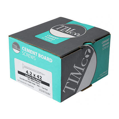 TIMCO Twin-Cut Cement Board Countersunk Exterior Silver Screws - 4.2 x 32 - Image