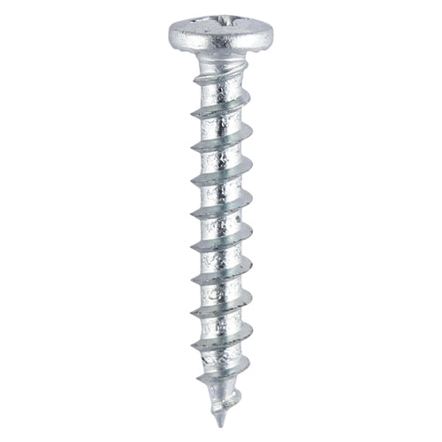 TIMCO Window Fabrication Screws Friction Stay Shallow Pan with Serrations PH Single Thread Gimlet Point Zinc - 4.8 x 25 - Image