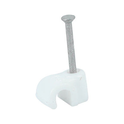 TIMCO Round Cable Clips White - To fit 4.5mm - Image