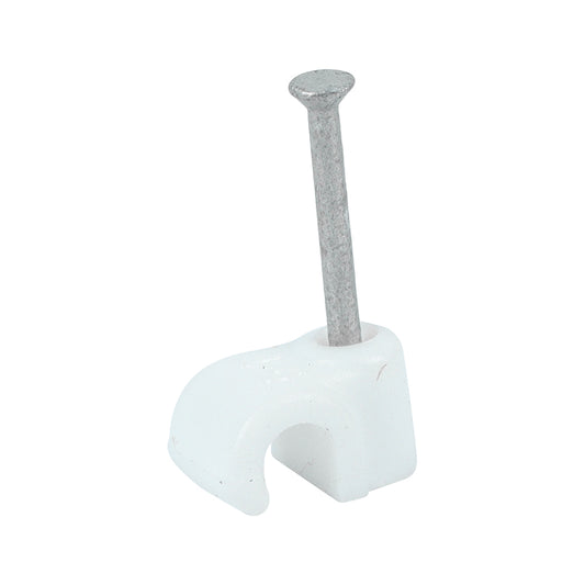 TIMCO Round Cable Clips White - To fit 4.5mm - Image