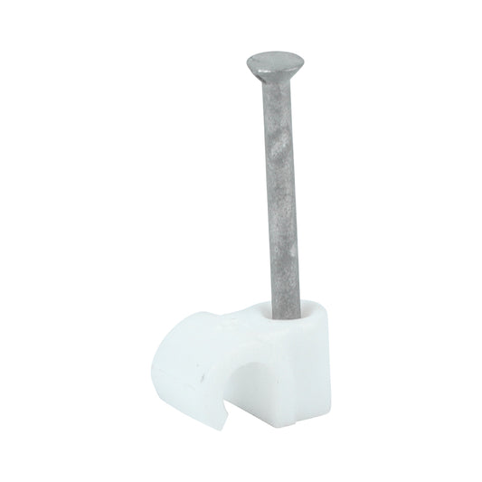 TIMCO Round Cable Clips White - To fit 5.0mm - Image