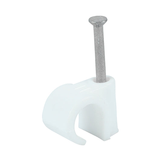 TIMCO Round Cable Clips White - To fit 11.0mm - Image