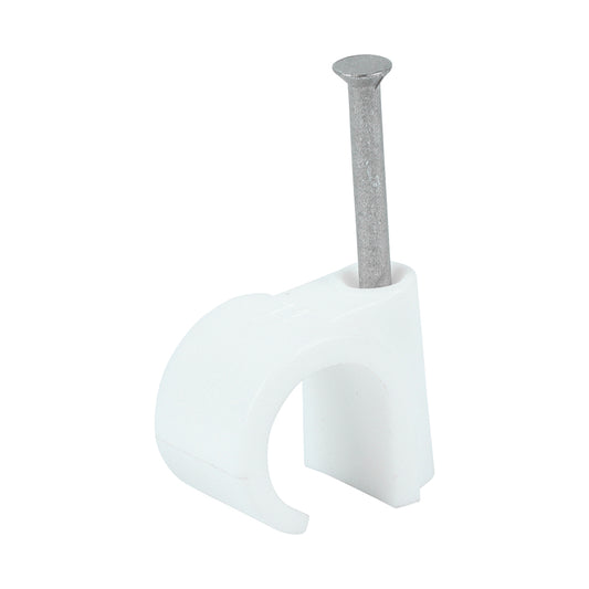 TIMCO Round Cable Clips White - To fit 14.0mm - Image