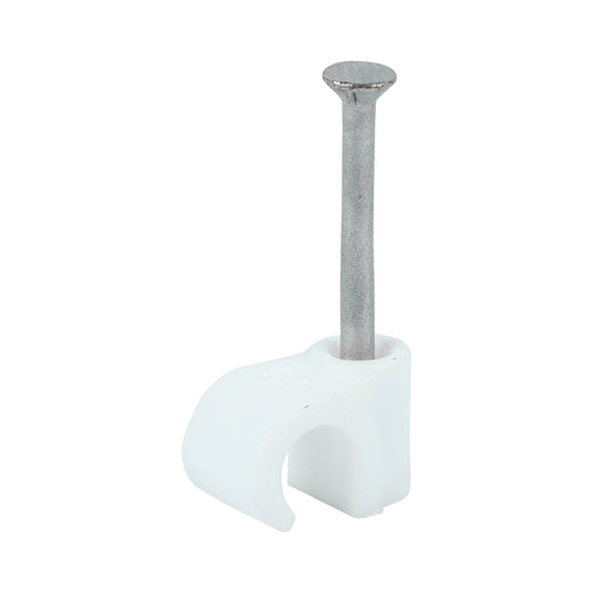 TIMCO Round Cable Clips White - To fit 6.0mm - Image