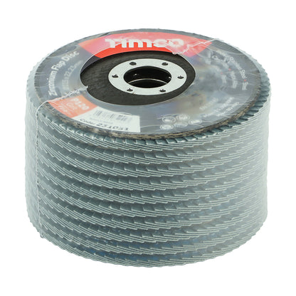 TIMCO Set of Flap Discs Zirconium Type 29 Conical P120 Grit - 115 x 22.23 - Image