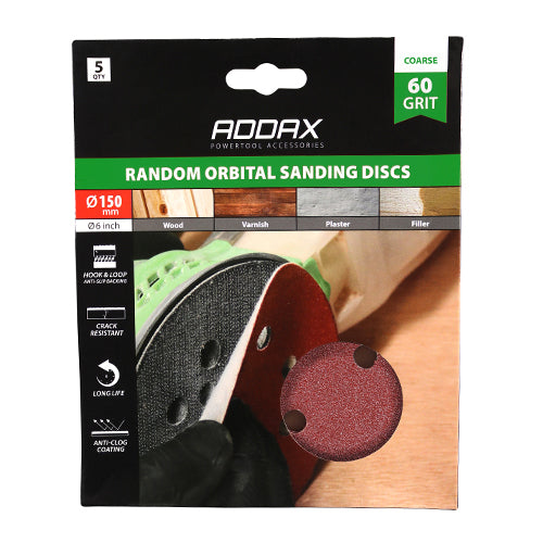 TIMCO Random Orbital Sanding Discs 60 Grit Red - 150mm - Image