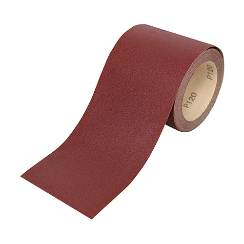 TIMCO Sandpaper Roll 120 Grit Red - 115mm x 10m - Image