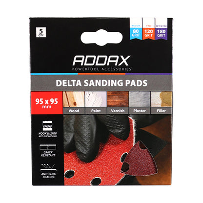 TIMCO Delta Sanding Pads Mixed Red - 95 x 95mm (80/120/180) - Image