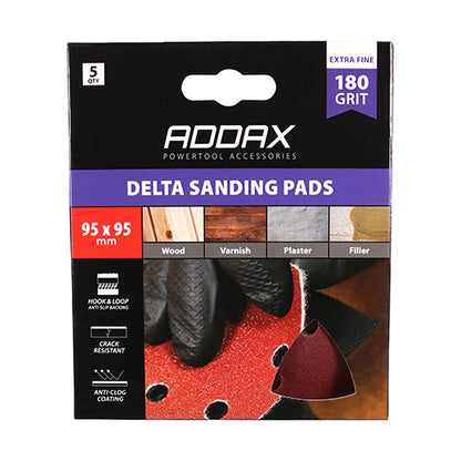 TIMCO Delta Sanding Pads 180 Grit Red - 95 x 95mm - Image