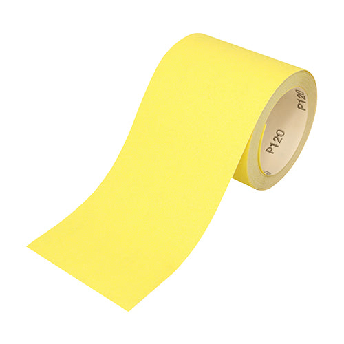 TIMCO Sandpaper Roll 120 Grit Yellow - 115mm x 10m - Image