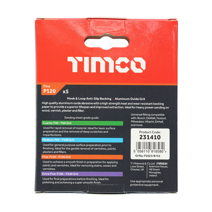 TIMCO Delta Sanding Pads 120 Grit Red - 95 x 95mm - Image