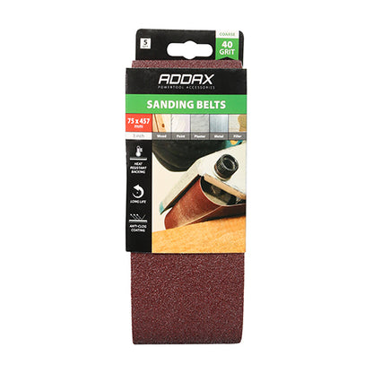 TIMCO Sanding Belts 40 Grit Red - 75 x 457mm - Image