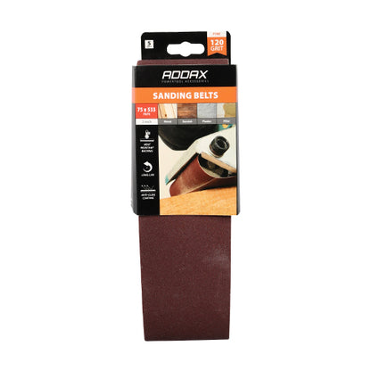 TIMCO Sanding Belts 120 Grit Red - 75 x 533mm - Image