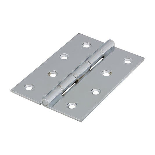 TIMCO Double Steel Washered Butt Hinge - Solid Brass - Polished Chrome - 102 x 67 - Image