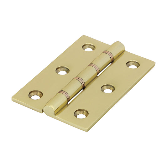 TIMCO Double Phosphor Bronze Washered Butt Hinge - Solid Brass - Polished Brass - 76 x 50