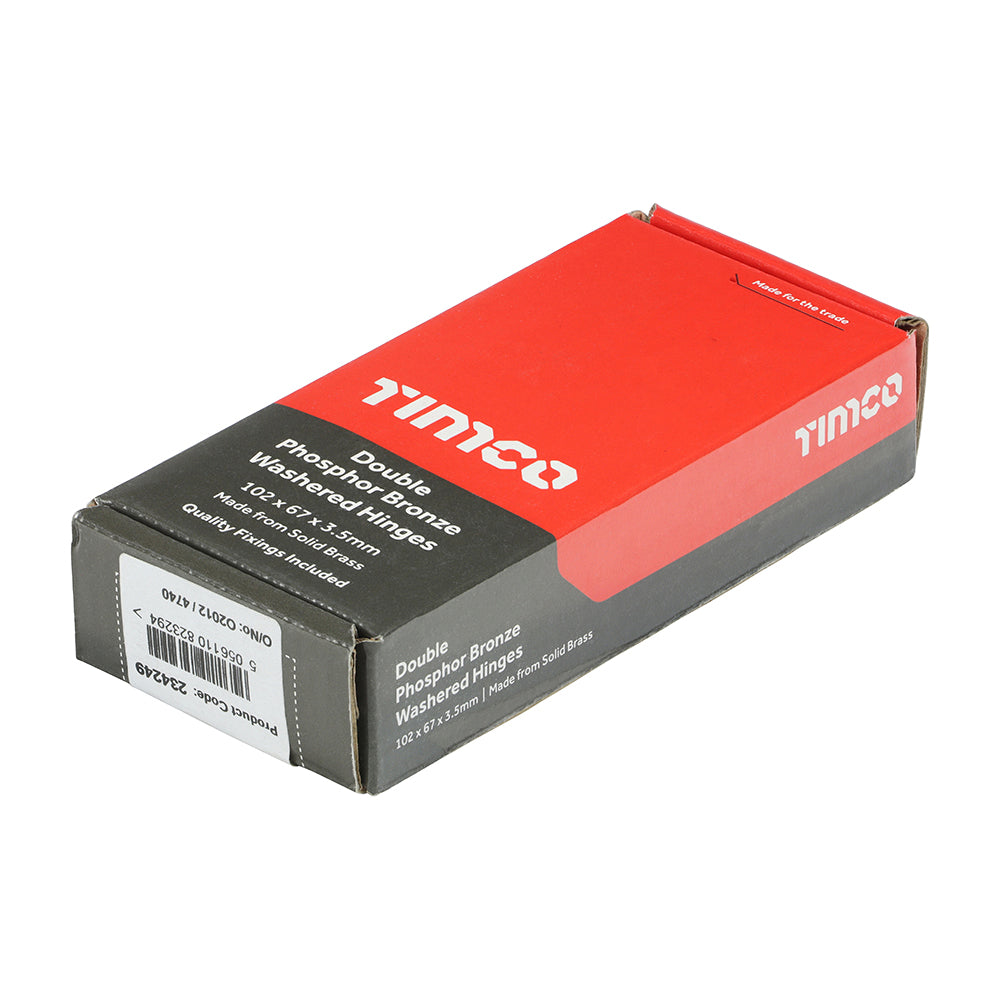 TIMCO Double Phosphor Bronze Washered Butt Hinge - Solid Brass - Bronze - 102 x 67