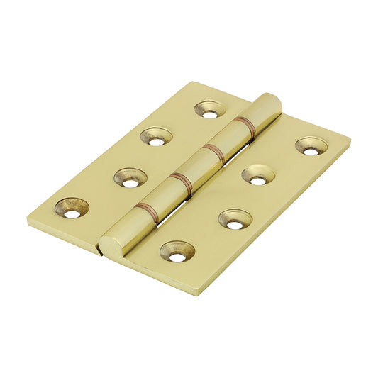TIMCO Double Phosphor Bronze Washered Butt Hinge - Solid Brass - Polished Brass - 102 x 67