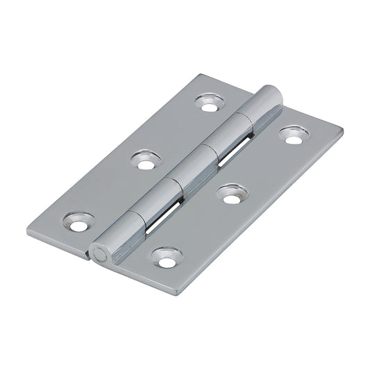 TIMCO Solid Drawn Hinge - Solid Brass - Polished Chrome - 75 x 40