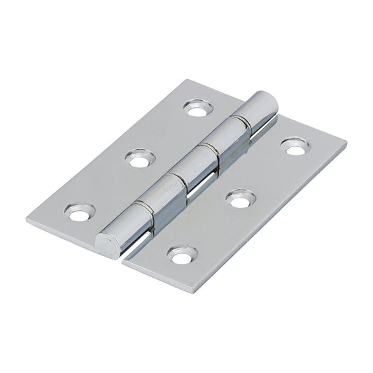TIMCO Double Stainless Steel Washered Butt Hinge - Solid Brass - Polished Chrome - 76 x 50 - Image