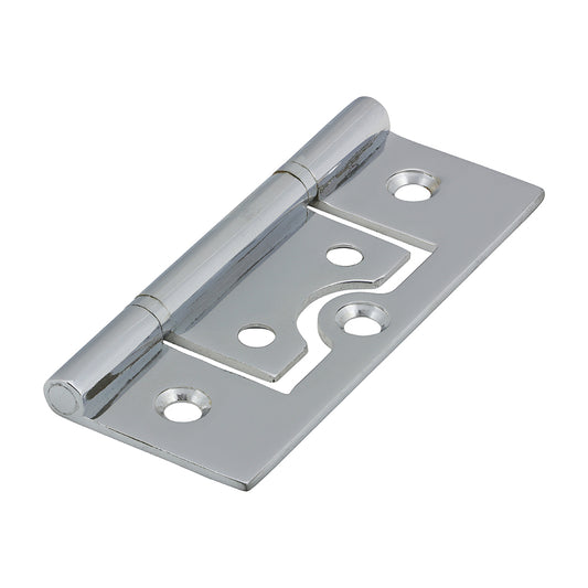 TIMCO Plain Bearing Flush Hinge - Solid Brass - Polished Chrome - 75 x 50