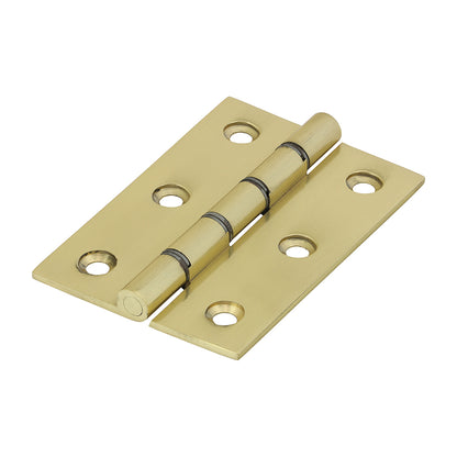 TIMCO Double Steel Washered Butt Hinge - Solid Brass - Polished Brass - 76 x 50 - Image