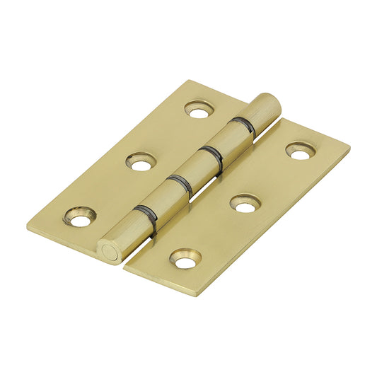 TIMCO Double Steel Washered Butt Hinge - Solid Brass - Polished Brass - 76 x 50 - Image