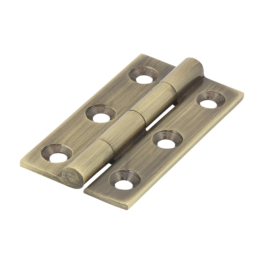 TIMCO Solid Drawn Hinge - Solid Brass - Antique Brass - 50 x 28