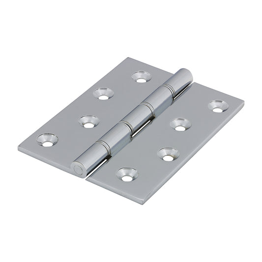 TIMCO Double Stainless Steel Washered Butt Hinge - Solid Brass - Polished Chrome - 102 x 75 - Image