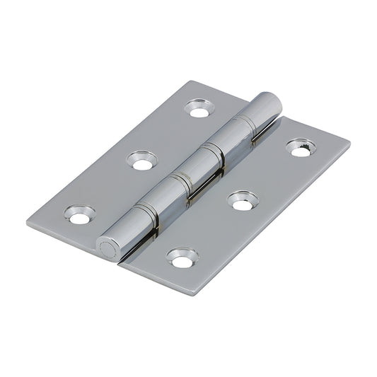 TIMCO Double Steel Washered Butt Hinge - Solid Brass - Polished Chrome - 76 x 50 - Image