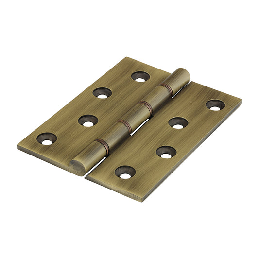 TIMCO Double Phosphor Bronze Washered Butt Hinge - Solid Brass - Antique Brass - 102 x 75