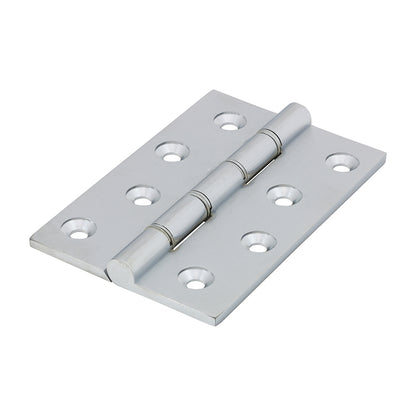 TIMCO Double Stainless Steel Washered Butt Hinge - Solid Brass - Satin Chrome - 102 x 67 - Image