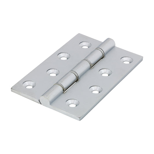TIMCO Double Stainless Steel Washered Butt Hinge - Solid Brass - Satin Chrome - 102 x 67 - Image