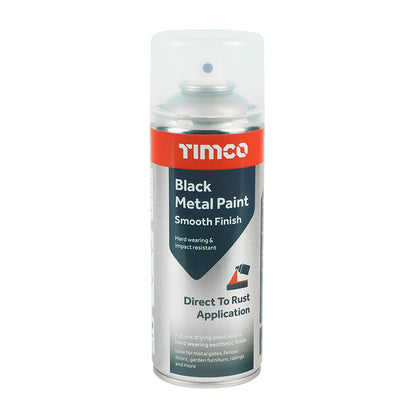 TIMCO Black Metal Paint - Smooth Finish - 380ml - Image