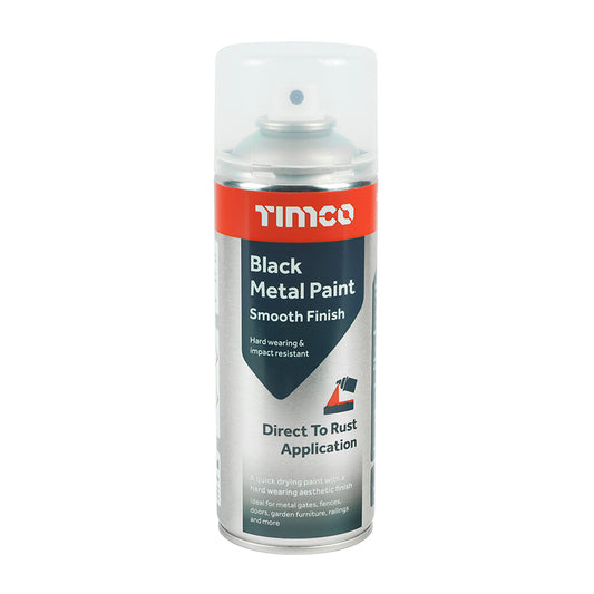 TIMCO Black Metal Paint - Smooth Finish - 380ml - Image