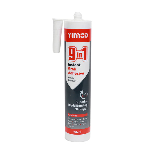 TIMCO 9 in 1 Instant Grab Adhesive White - 290ml - Image