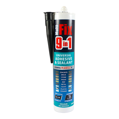 TIMCO 9 In 1 Universal Adhesive & Sealant Black - 290ml - Image