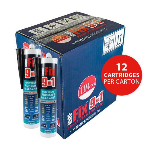 TIMCO 9 In 1 Universal Adhesive & Sealant Black - 290ml - Image