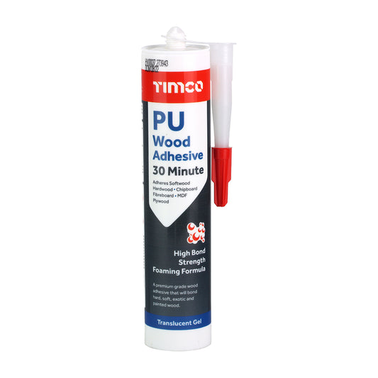 TIMCO 6 in 1 PU Wood Adhesive 30 Minutes Translucent Gel - 310ml - Image