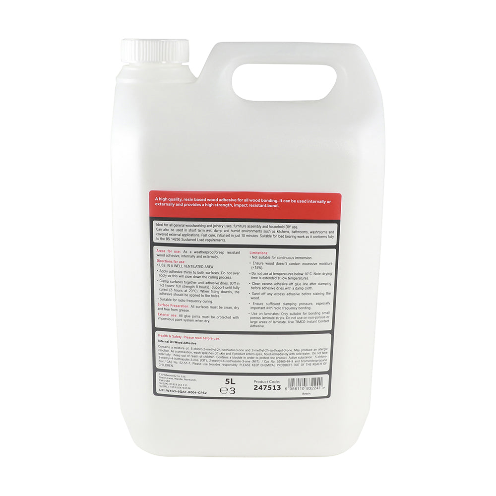 TIMCO Internal D3 Wood Adhesive - 5L - Image