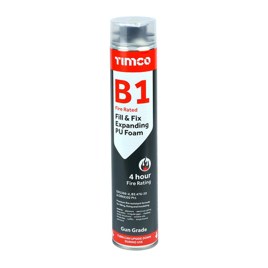 TIMCO Fill & Fix Fire Rated Expanding PU Foam B1 Gun Grade - 750ml - Image